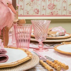 Mrs. Alice Pink Fluted Water Glasses (Set of 4)< Summer Glassware | Glasses