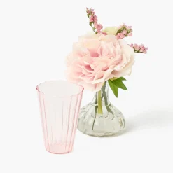 Mrs. Alice Pink Fluted Water Glasses (Set of 4)< Summer Glassware | Glasses