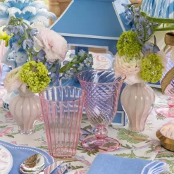 Mrs. Alice Pink Fluted Water Glasses (Set of 4)< Summer Glassware | Glasses