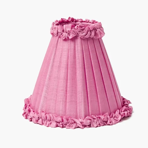 Mrs. Alice Pink Frilled Silk Lampshade (18cm)< Summer Lighting | Lampshades