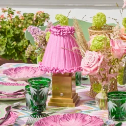Mrs. Alice Pink Frilled Silk Lampshade (18cm)< Summer Lighting | Lampshades