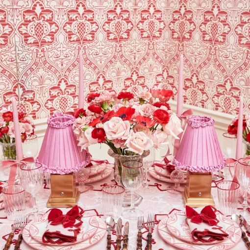 Mrs. Alice Pink Frilled Silk Lampshade (18cm)< Summer Lighting | Lampshades