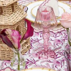 Mrs. Alice Pink Glass Lantern Tea Light Holder Set< Summer Candleware | Candle Holders