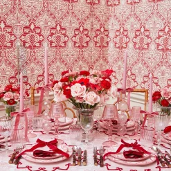 Mrs. Alice Pink Glass Lantern Tea Light Holder Set< Summer Candleware | Candle Holders