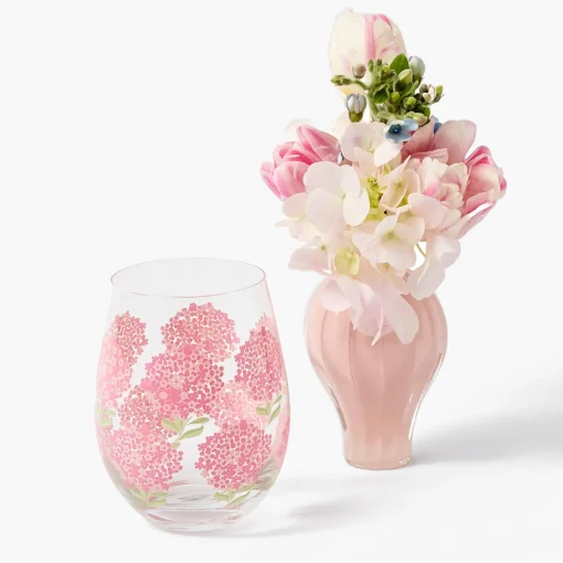 Mrs. Alice Pink Hydrangea Glasses (Set of 4)< Glasses