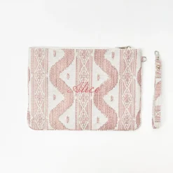 Mrs. Alice Pink Ikat Pochette< Mrs. Alice Monogram | Monogrammable Gifts