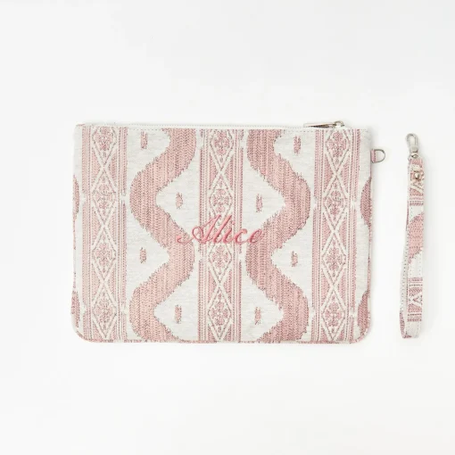 Mrs. Alice Pink Ikat Pochette< Mrs. Alice Monogram | Monogrammable Gifts