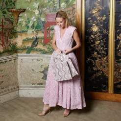 Mrs. Alice Pink Ikat Pochette< Mrs. Alice Monogram | Monogrammable Gifts