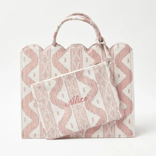 Mrs. Alice Pink Ikat Pochette< Mrs. Alice Monogram | Monogrammable Gifts