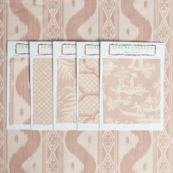 Mrs. Alice Pink Ikat Stripe Fabric< Serena Fresson Fabrics