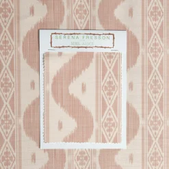 Mrs. Alice Pink Ikat Stripe Fabric< Serena Fresson Fabrics