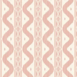 Mrs. Alice Pink Ikat Stripe Wallpaper< Serena Fresson Wallpapers