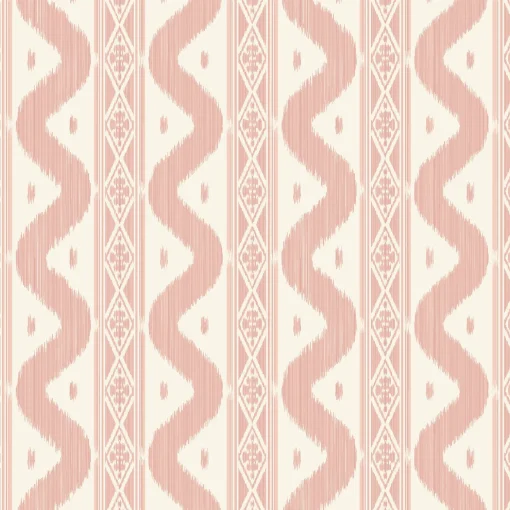 Mrs. Alice Pink Ikat Stripe Wallpaper< Serena Fresson Wallpapers