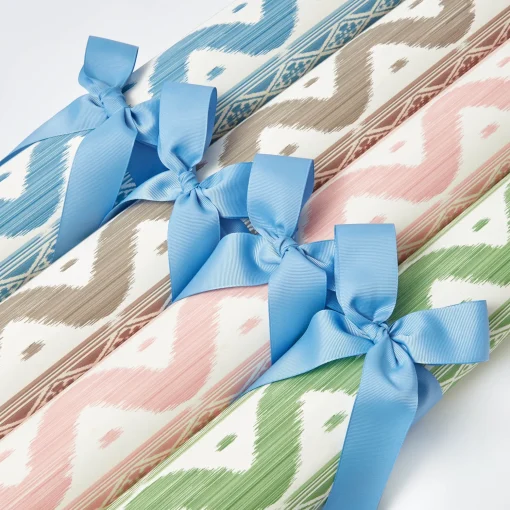 Mrs. Alice Pink Ikat Stripe Wallpaper< Serena Fresson Wallpapers