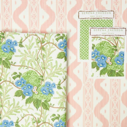 Mrs. Alice Pink Lady Isabella's Garden Fabric< Serena Fresson Fabrics