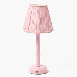Mrs. Alice Pink Leonora Lacquer Rechargeable Lamp with Pink Ikat Shade (18cm)< Rechargeable Table Lamps