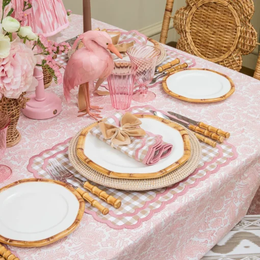 Mrs. Alice Pink Leonora Lacquer Rechargeable Lamp with Pink Ikat Shade (18cm)< Rechargeable Table Lamps