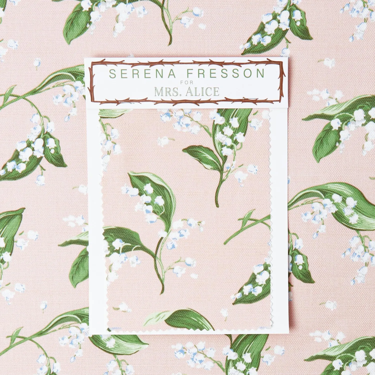 Mrs. Alice Pink Lily of the Valley Fabric< Serena Fresson Fabrics
