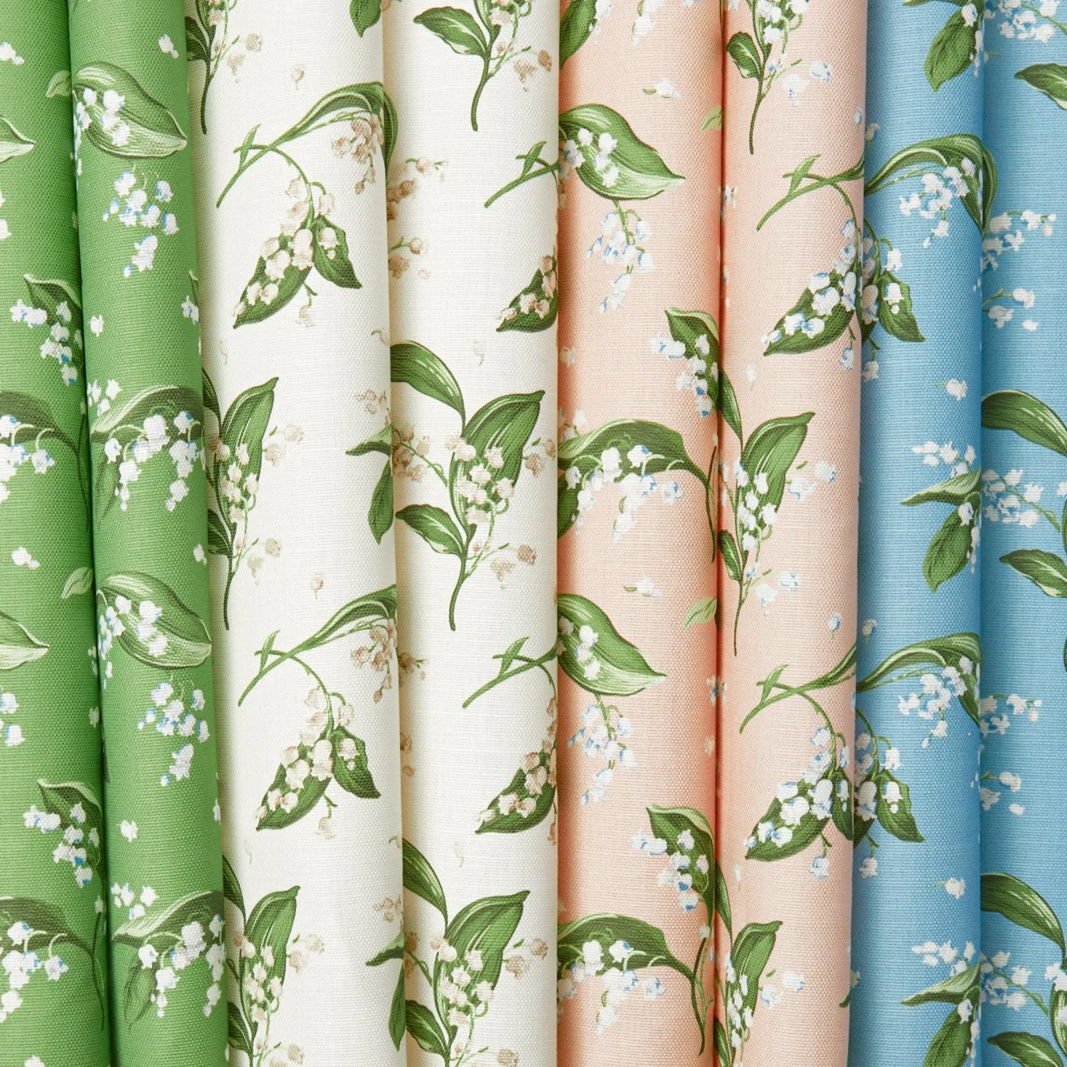 Mrs. Alice Pink Lily of the Valley Fabric< Serena Fresson Fabrics