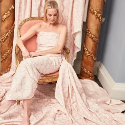 Mrs. Alice Pink Lotus Flower Fabric< Serena Fresson Fabrics