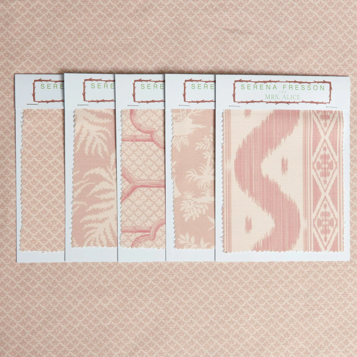 Mrs. Alice Pink Lotus Flower Fabric< Serena Fresson Fabrics