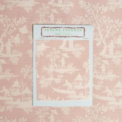 Mrs. Alice Pink Pagoda Garden Fabric< Serena Fresson Fabrics