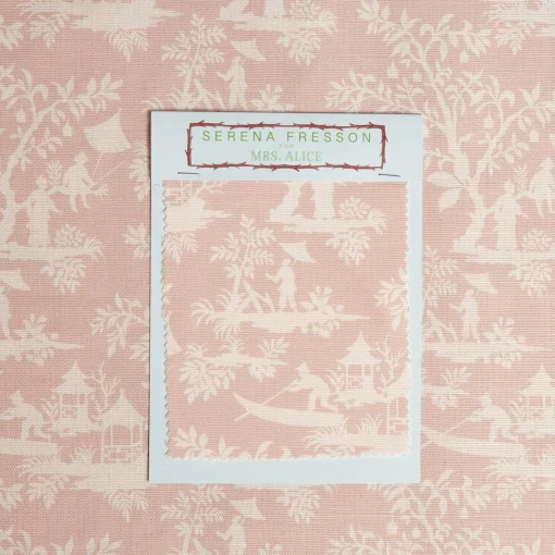 Mrs. Alice Pink Pagoda Garden Fabric< Serena Fresson Fabrics