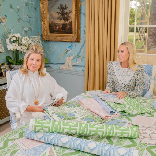 Mrs. Alice Pink Pavilion Fabric< Serena Fresson Fabrics