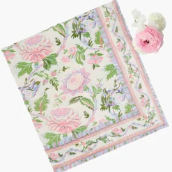 Mrs. Alice Pink Peony Tablecloth< Summer Table Linen | Tablecloths