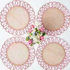 Mrs. Alice Pink Pia Woven Placemats (Set of 4)< Placemats