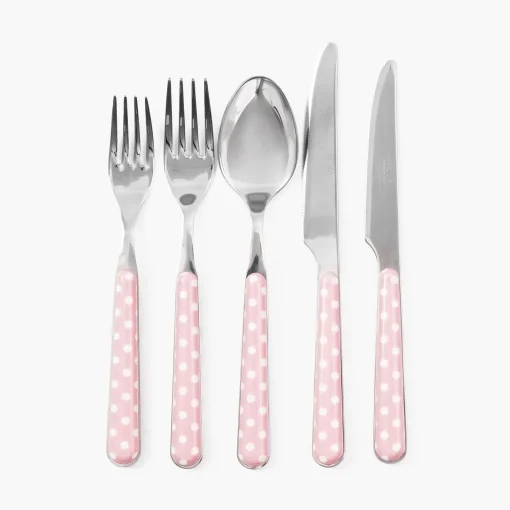 Mrs. Alice Pink Polka Dot Cutlery (5 piece)< Cutlery Sets