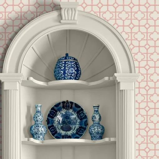 Mrs. Alice Pink Shaded Bamboo Wallpaper< Serena Fresson Wallpapers