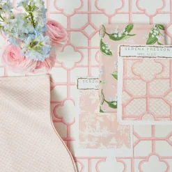 Mrs. Alice Pink Shaded Bamboo Wallpaper< Serena Fresson Wallpapers