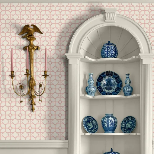 Mrs. Alice Pink Shaded Bamboo Wallpaper< Serena Fresson Wallpapers