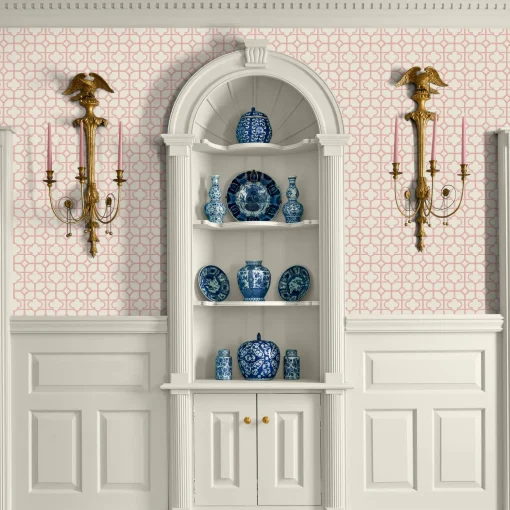 Mrs. Alice Pink Shaded Bamboo Wallpaper< Serena Fresson Wallpapers