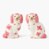 Mrs. Alice Pink Staffordshire Dog Salt & Pepper Shakers< Summer Crockery