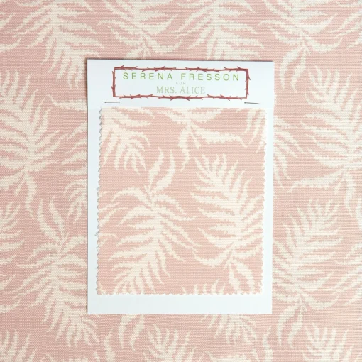 Mrs. Alice Pink Trailing Ferns Fabric< Serena Fresson Fabrics