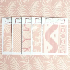 Mrs. Alice Pink Trailing Ferns Fabric< Serena Fresson Fabrics