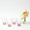Mrs. Alice Pink Tulip Water Glasses (Set of 4)< Glasses