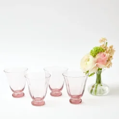 Mrs. Alice Pink Tulip Water Glasses (Set of 4)< Glasses