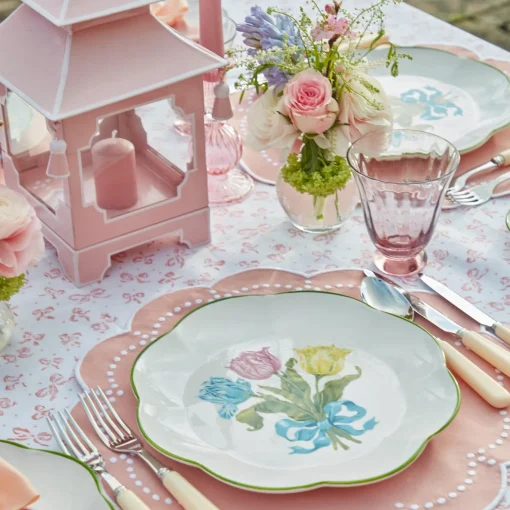 Mrs. Alice Pink Tulip Water Glasses (Set of 4)< Glasses
