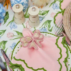 Mrs. Alice Pink Wicker Napkin Bow (Set of 4)< Napkin Rings & Bows
