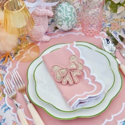 Mrs. Alice Pink Wicker Napkin Bow (Set of 4)< Napkin Rings & Bows