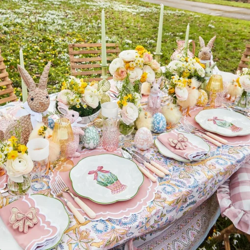Mrs. Alice Pink Wicker Napkin Bow (Set of 4)< Napkin Rings & Bows