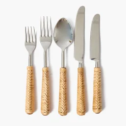 Mrs. Alice Plaited Rattan Cutlery (5 Piece)< Cutlery Sets