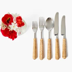 Mrs. Alice Plaited Rattan Cutlery (5 Piece)< Cutlery Sets