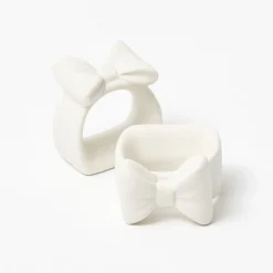 Mrs. Alice Porcelain Bow Napkin Rings (Set of 4)< Napkin Rings & Bows