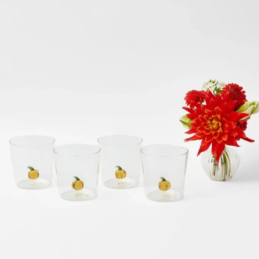 Mrs. Alice Pumpkin Glasses (Set of 4)< Glasses
