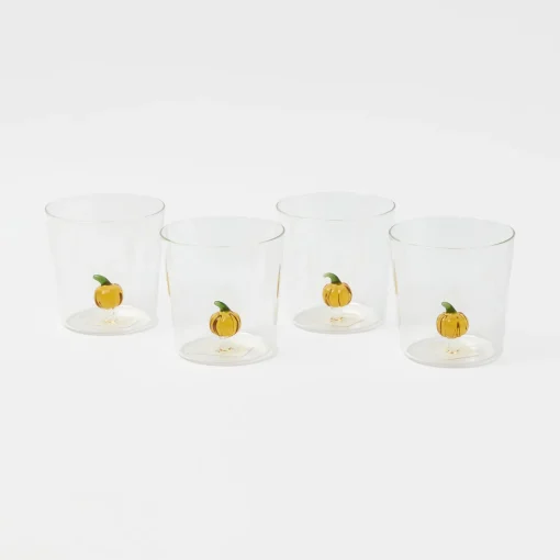 Mrs. Alice Pumpkin Glasses (Set of 4)< Glasses