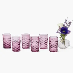 Mrs. Alice Purple Hobnail Glasses (Set of 6)< Summer Glassware | Glasses